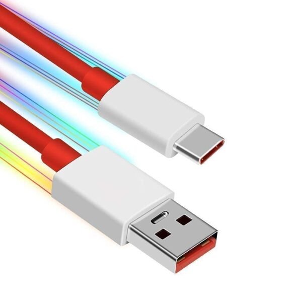 65W Type-C Usb Cable For Oppo F19 Pro,Oppo F19 Pro+ / Pro Plus,Oppo Reno5 Pro,Oppo Reno6 / Reno 6,Oppo Reno6 Pro Usb Cable Original Like|Charger Cable|Quick Dash Warp Dart Flash Super Vooc Fast Charging Cable|Data Sync Cable|Type C To Usb-A Cable(6 Amp,1 Meter/3.2 Feet,Tc6,Red) - Image 4