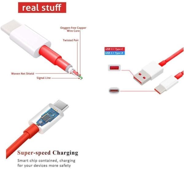 65W Type-C Usb Cable For Oppo F19 Pro,Oppo F19 Pro+ / Pro Plus,Oppo Reno5 Pro,Oppo Reno6 / Reno 6,Oppo Reno6 Pro Usb Cable Original Like|Charger Cable|Quick Dash Warp Dart Flash Super Vooc Fast Charging Cable|Data Sync Cable|Type C To Usb-A Cable(6 Amp,1 Meter/3.2 Feet,Tc6,Red) - Image 5