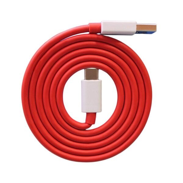 65W Type-C Usb Cable For Oppo F19 Pro,Oppo F19 Pro+ / Pro Plus,Oppo Reno5 Pro,Oppo Reno6 / Reno 6,Oppo Reno6 Pro Usb Cable Original Like|Charger Cable|Quick Dash Warp Dart Flash Super Vooc Fast Charging Cable|Data Sync Cable|Type C To Usb-A Cable(6 Amp,1 Meter/3.2 Feet,Tc6,Red) - Image 2