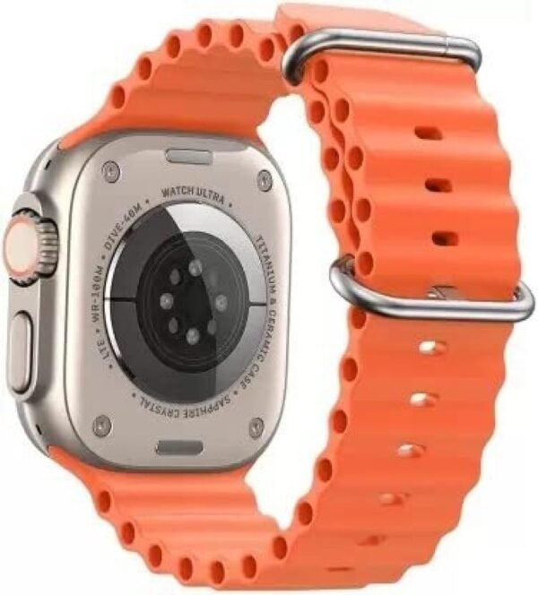 S8 Ultra Smartwatch with Orange Band, Digital Display, Fitness Tracker - Image 3